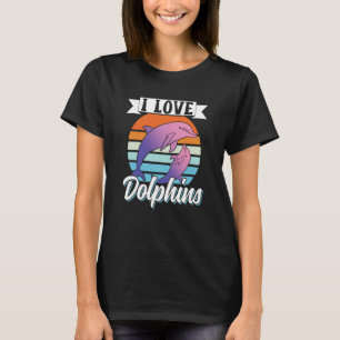 T-shirt I Love Dolphins Girls Dolphin mignonne