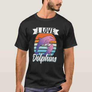 T-shirt I Love Dolphins Girls Dolphin mignonne