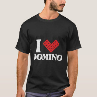 T-shirt I Love Domino Dominoes Bones Domino Player