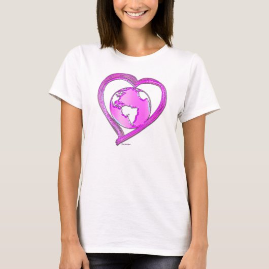 T-shirt I LOVE EARTH (Pink) Series (Devant)