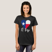 T-shirt I Love El Paso Texas Tx Drapeau Lonestar Coeur (Devant entier)