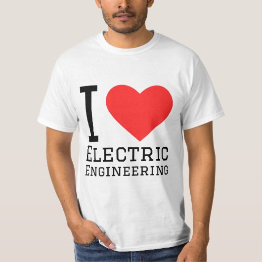 T-shirt I love electric engineering  (Devant)