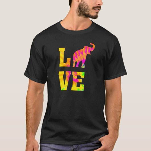 T-shirt I Love Elephants Animal Elephant Silhouette Ima (Devant)