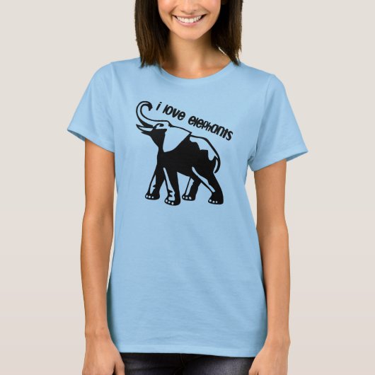 T-shirt I Love Elephants Chemise (Devant)