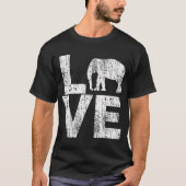 T-shirt I Love Elephants Distressed Elephant (Devant)