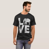 T-shirt I Love Elephants Distressed Elephant (Devant entier)