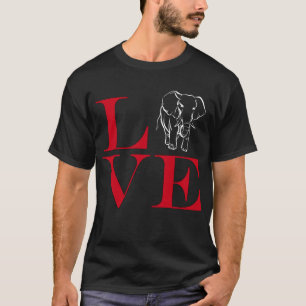 T-shirt I Love Elephants - Tee de couleur foncée