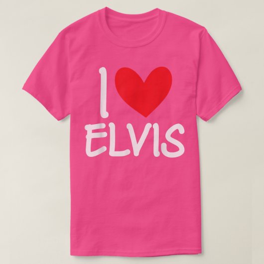 T-shirt I Love Elvis Nom Hommes Personnalisés Guy BFF Ami (Design devant)
