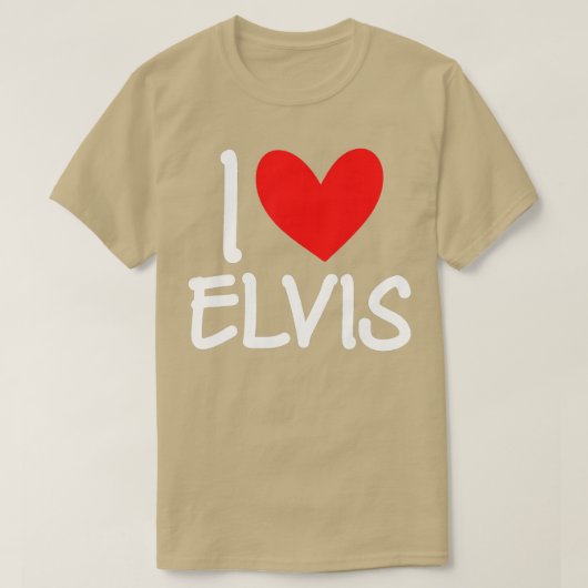 T-shirt I Love Elvis Nom Hommes Personnalisés Guy BFF Ami (Design devant)
