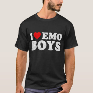 T-shirt I Love Emo Boys Red Heart Boyfriend Outfit I Heart