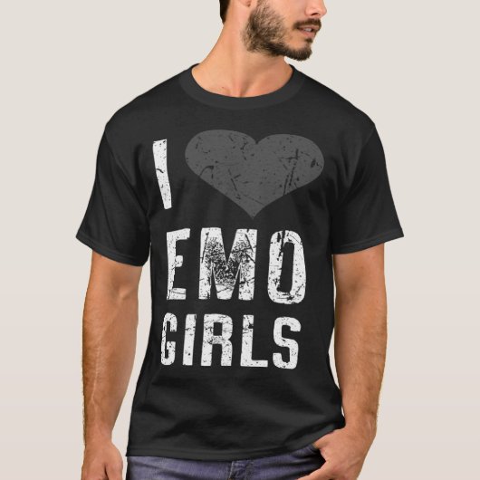 T-shirt I Love Emo Girls (Devant)