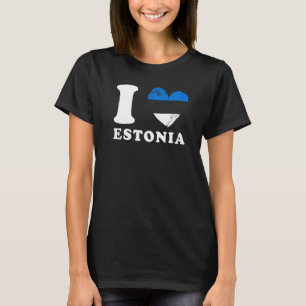 T-shirt I Love Estonie Heart Flag Estonie