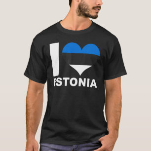 T-shirt I Love Estonie Heart Flag Estonie