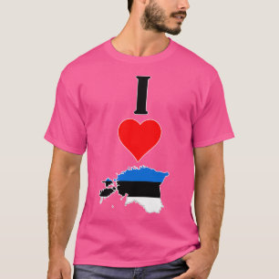 T-shirt I Love Estonie Vertical I Heart Country Carte du d