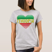 T-shirt I Love Ethiopia, Ethiopian Heart (Devant)