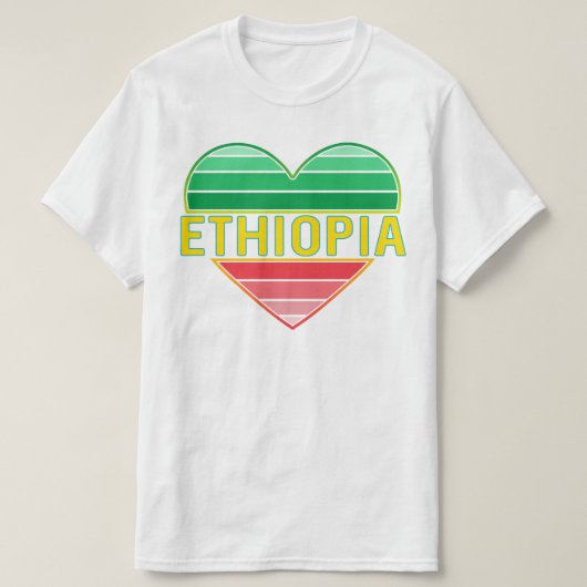 T-shirt I Love Ethiopia, Ethiopian Heart (Design devant)
