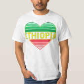 T-shirt I Love Ethiopia, Ethiopian Heart (Devant)