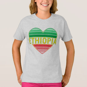 T-shirt I Love Ethiopia, Ethiopian Heart