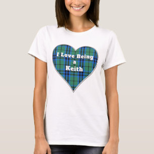 T-shirt I Love Être un Keith Clan Tartan Coeur Plaid