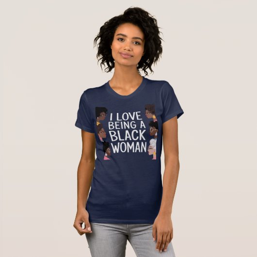 T-shirt I Love Être une femme noire Black is beautiful Pri (Devant entier)