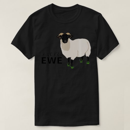 T-shirt I Love Ewe Sheep (Design devant)