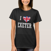 T-shirt I Love Exeter England Union Jack Flag Heart Englis (Devant)