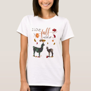 T-shirt I Love Fall for Llama Love