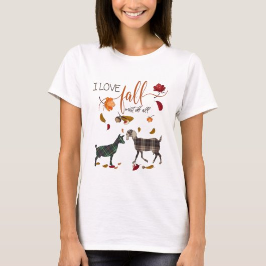 T-shirt I Love Fall pour les amateurs de chèvre laitière (Devant)