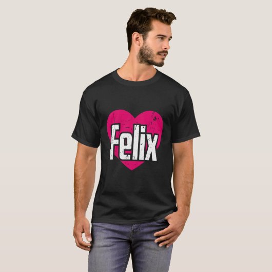 T-shirt I Love Felix Prénom I He Felix (Devant entier)