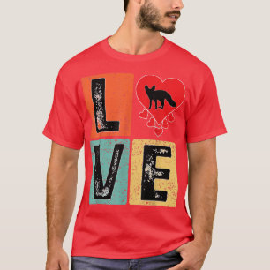 T-shirt I Love Fennec fox Amoureux des animaux Saint Valen