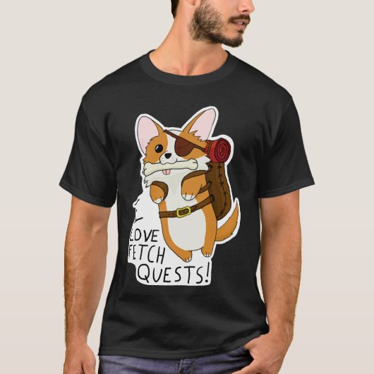 T-shirt I Love Fetch Quests Mnd Corgi (Devant)
