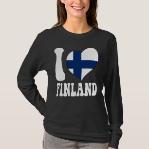 T-shirt I Love Finland I Love Helsinki Finland Flag Heart