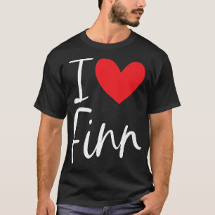 T-shirt I Love Finn Nom Personnalisé Fille Femme BFF Frien