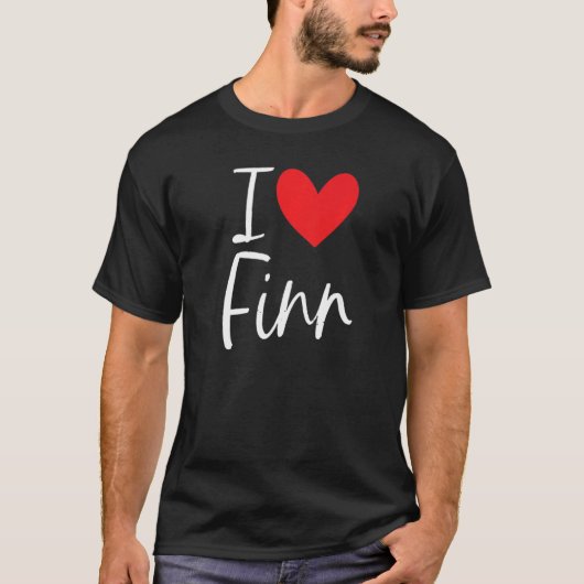 T-shirt I Love Finn Nom Personnalisé Fille Femme Bff Frien (Devant)