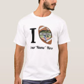 T-shirt I Love Football Ajouter un nom, Heart photo Frame (Devant)