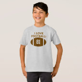 T-shirt I Love Football Player Numéro (Devant entier)