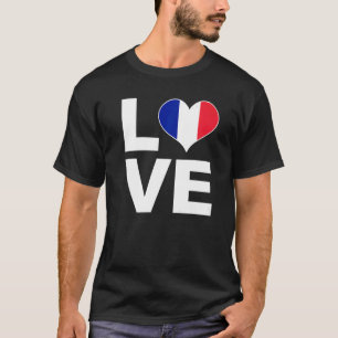 T-shirt I Love France Heart Flag France