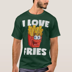 T-shirt I Love Fries Funny mignon Vintage Français Fry Lov