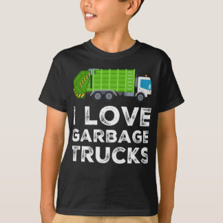 T-shirt I Love Garbage Truck For Kids Toddler Long Sleeve