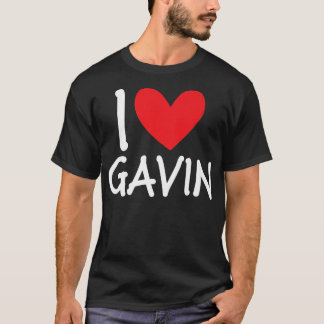 T-shirt I Love Gavin Nom Hommes Personnalisés Guy BFF Ami