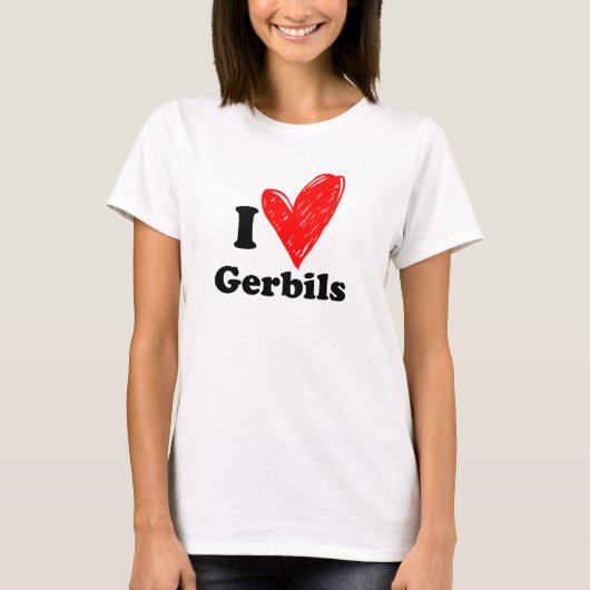 T-shirt I love Gerbils (Devant)