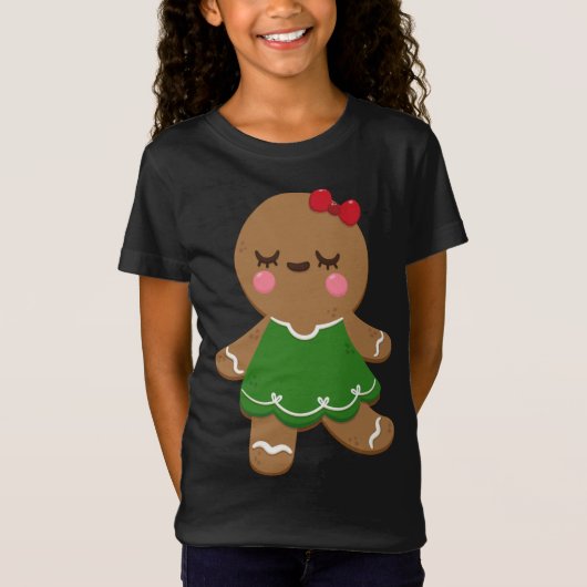 T-Shirt I Love Gingerbread Cookies Filles Noël ' Vacances (Devant)