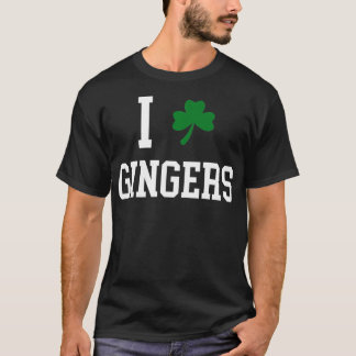 T-shirt I Love Gingers Charm Redheads Shamrock pour St Par