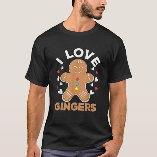 T-shirt I Love Gingers Pastries Candy Cane Cookie Gingerbr (Devant)
