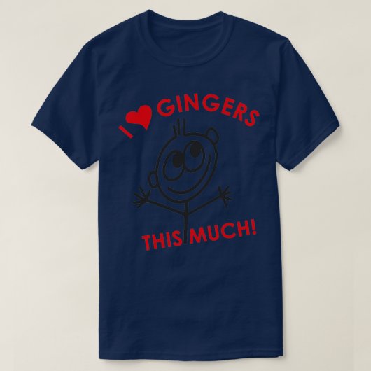 T-shirt I Love Gingers Redhead (Design devant)