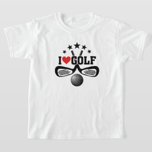 T-shirt I Love Golf, Crossed Golf Clubs et Golf Ball