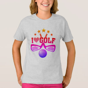 T-shirt I Love Golf, Crossed Golf Clubs et Golf Ball T-S