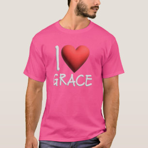T-shirt I Love Grace Name Personnalisé Fille Femme Ami H