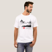T-shirt I Love Grodno Belarus Architecture Sketch Castle (Devant entier)