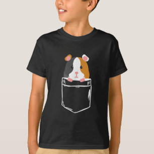 T-shirt I Love Guinea Pig Pocket Owner Cavy Caricature